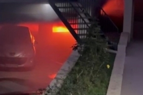 Kahramanmaraş’ta elektrikli otomobil alev alev yandı