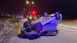 Karaman’da takla atan otomobil ters döndü: 2 yaralı