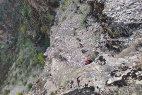 Kayalıklarda mahsur kalan keçiler kurtarıldı