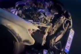 Lüks araç alevlere teslim oldu