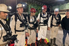 Maden işçileri yangın tatbikatı yaptı