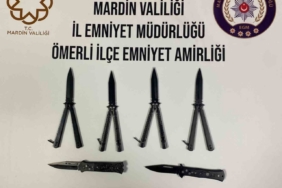 Mardin’de seyyar satıcıda kelebek ve sustalı bıçak yakalandı