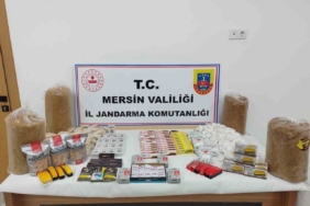 Mersin’de kaçak tütün ve 65 adet sigara sarma makinesi ele geçirildi
