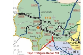 Muş’ta yoğun kar yağışı: Hasköy-Mutki yolu ulaşıma kapandı