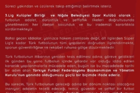 Niğde Belediyespor’dan TFF’ye destek