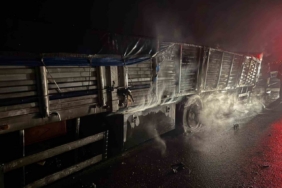 Osmaniye’de mısır yüklü tır alev alev yandı