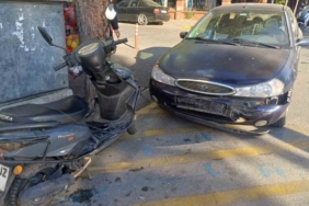 Otomobil ile motosiklet çarpıştı: 1 yaralı