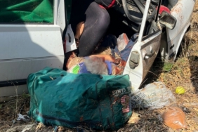 Otomobil yol kenarına uçtu: 1 ölü, 1 ağır yaralı