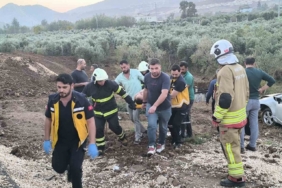 Otomobil zeytin bahçesine uçtu: 1 yaralı