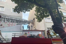 Polisten kaçmaya çalışırken baca boşluğuna sıkıştı