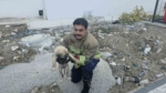 Rögarda mahsur kalan yavru köpeği itfaiye kurtardı