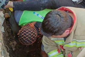 Şantiye alanında yaşanan göçükte mahsur kalan işçi kurtarıldı