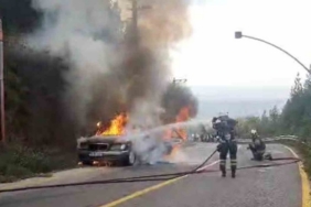 Seyir halindeki otomobil alevlere teslim oldu