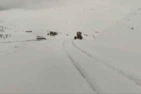 Siirt’te karda araçlar yolda mahsur kaldı