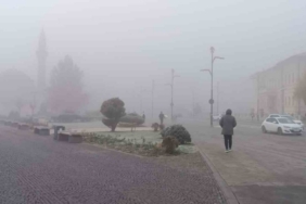 Sivas’ta yoğun sis etkili oldu araçlar görünmez hale geldi