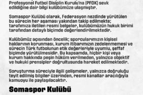 Somaspor’dan, PFDK’ya sevk edilen futbolcularıyla ilgili açıklama