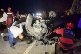 Takla atan araçta sürücü hafif yaralandı