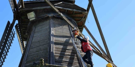 Tarihi Çark ve Yel Değirmeni’nde restore çalışmaları başladı