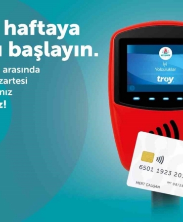 TROY Logolu temassız kartlarla yapılan ilk ulaşım ödemesi ücretsiz