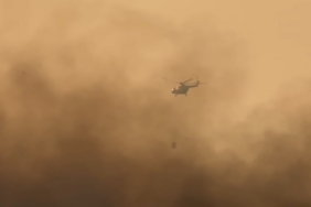 Yüksekova’nın kuş cennetindeki yangına havadan müdahale