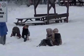 Abant’ta şambrel eğlencesi: Kayak pistine çevirdiler