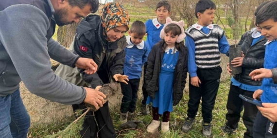 Altıntaş’ta öğrenciler fidanları toprakla buluşturdu