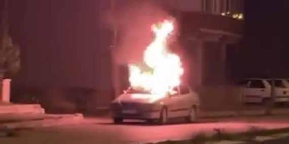 Amasya’da seyir halindeki otomobil alevlere teslim oldu