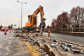 Ankara’da tek kişilik yol çalışması