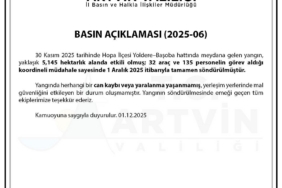 Artvin Valiliği: "Hopa’daki orman yangını tamamen söndürüldü"