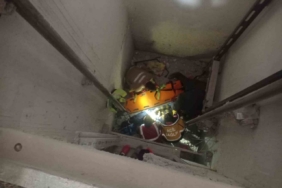 Asansör boşluğuna düşen işçi yaralandı