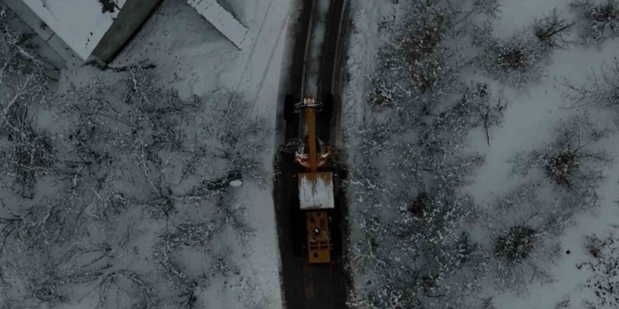 Atakum kırsalında kar mesaisi