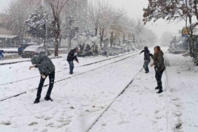 Batman’a uzun yıllar sonra lapa lapa kar yağdı, vatandaşlar sokağa döküldü