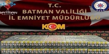 Batman’da uygulama noktasında kaçak sigara ele geçirildi