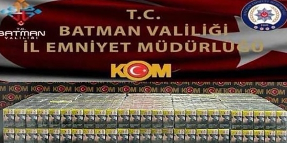 Batman’da uygulama noktasında kaçak sigara ele geçirildi