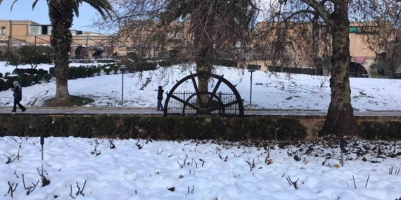 Beyaz örtüyle kaplanan Balıklıgöl havadan görüntülendi