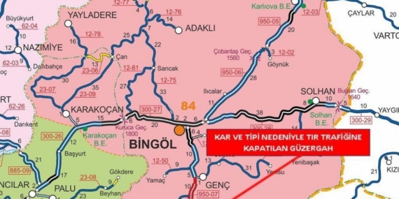 Bingöl-Diyarbakır yolu  tır trafiğine kapatıldı