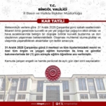 Bingöl’de eğitime 1 gün ara verildi