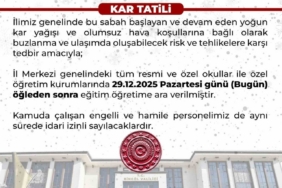 Bingöl’de eğitime 1 gün ara verildi