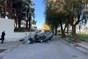 Bodrum’da takla atan araçtan burnu bile kanamadı çıktı