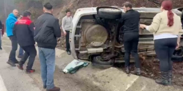 Bolu-Abant yolunda kontrolden çıkan araç, takla attı