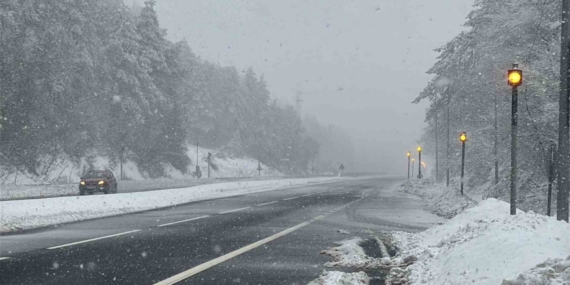 Bolu Dağı’nda kar yağışı yeniden başladı