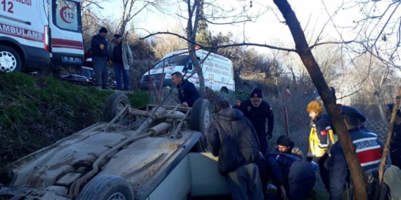Burdur’da kontrolden çıkan otomobil takla attı: 1 yaralı