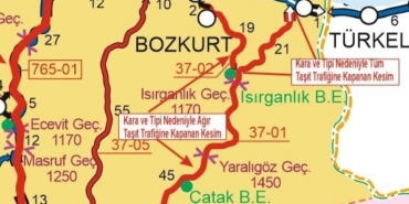 Çatalzeytin’e ulaşımın sağlandığı yol trafiğe kapatıldı