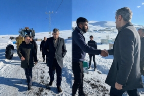 Diyadin’de kapanan köy yolları için çalışmalar sürüyor