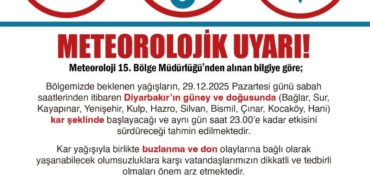 Diyarbakır Valiliğinden kar uyarısı