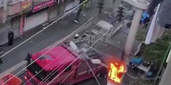 Diyarbakır’da aşırı yüke dayanamayan trafo alev aldı