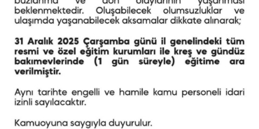 Diyarbakır’da okullar çarşamba günü tatil edildi
