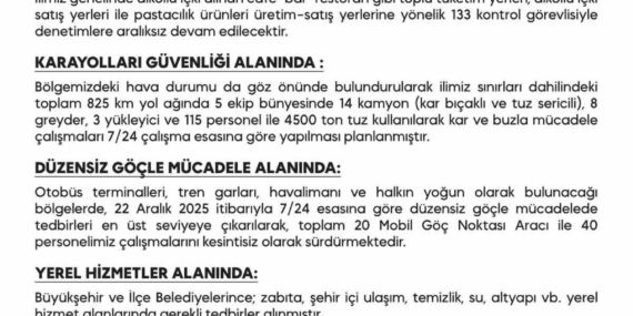 Diyarbakır’da yılbaşı tedbirleri kapsamında 8 bin 737 güvenlik personeli sahada olacak