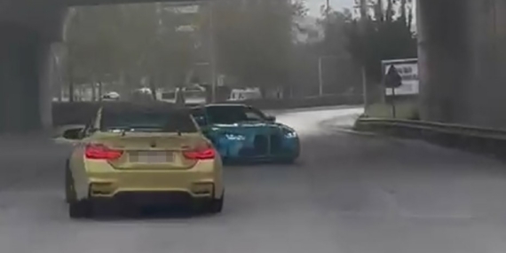 Drift pahalıya patladı, 2 araç trafikten men edildi