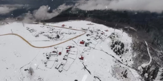 Düzce’nin yüksek kesimleri karla kaplandı